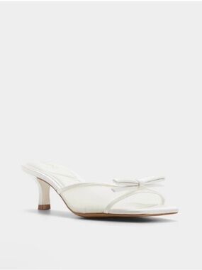 Aldo White Bow Kitten Heel Mule
